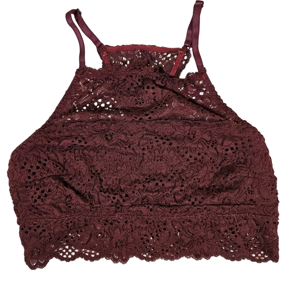 Aeri Racerback Lace Bralette, Burgundy, Medium - Picture 5 of 10